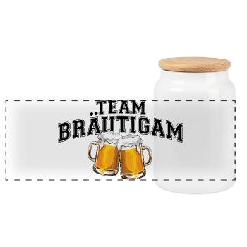 Bachelor Party - Team Groom - Panoramic Cookie Jar with Wooden Lid - white - Front