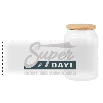 Mein Super Dayi, einzigartig und Chef Türk Onkel - Panoramic Cookie Jar with Wooden Lid - white - Front