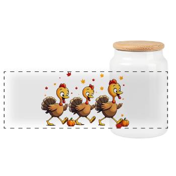 Thanksgiving Truthahn Baby - Panorama Keksdose mit Holzdeckel - Weiß - Vorne