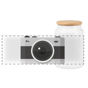 room - Panoramic Cookie Jar with Wooden Lid - white - Front