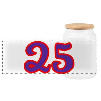 25. 25 YEARS. 25th ANNIVERSARY. 25 YEARS ANNIVERSARY. - Panoramic Cookie Jar with Wooden Lid - white - Front