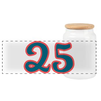 25. 25 YEARS. 25th ANNIVERSARY. 25 YEARS ANNIVERSARY. - Panoramic Cookie Jar with Wooden Lid - white - Front