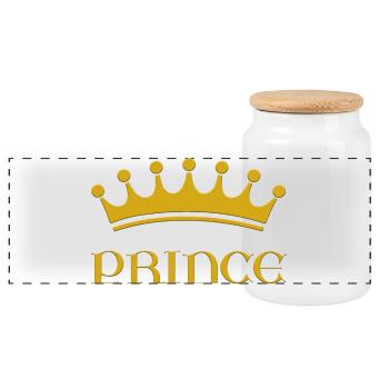 Prince - Boîte à biscuits avec couvercle en bois - blanc - Devant