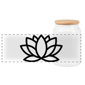 fleur de lotus - Boîte à biscuits avec couvercle en bois - blanc - Devant