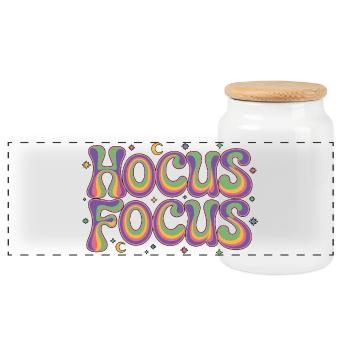 Magie Hocus Focalisation Symboles de runes du lanceur de sorts - Boîte à biscuits avec couvercle en bois - blanc - Devant