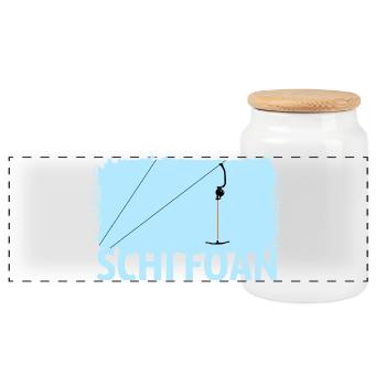 Ankerlift | Ski Foan, Ski, Winter sports, Ski packages - Panoramic Cookie Jar with Wooden Lid - white - Front