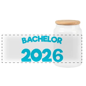 Licence 2026 Remise des diplômes - Boîte à biscuits avec couvercle en bois - blanc - Devant