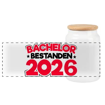Licence 2026 Remise des diplômes - Boîte à biscuits avec couvercle en bois - blanc - Devant