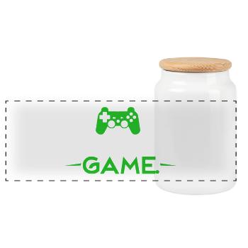 Just_one_more_game_-_play_2026 - Panorama Keksdose mit Holzdeckel - Weiß - Vorne