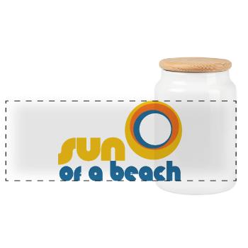 Sonne eines Strandes - Panorama Keksdose mit Holzdeckel - Weiß - Vorne