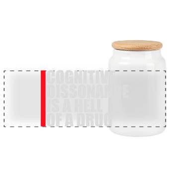 La dissonance cognitive est un sacré dicton. - Boîte à biscuits avec couvercle en bois - blanc - Devant