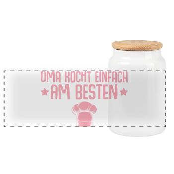 Mamie cuisine tout simplement mieux - la fête des mères - Boîte à biscuits avec couvercle en bois - blanc - Devant