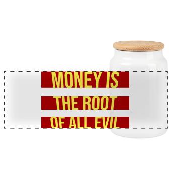 L’argent racine Capitalisme maléfique Cupidité Riches financiers - Boîte à biscuits avec couvercle en bois - blanc - Devant