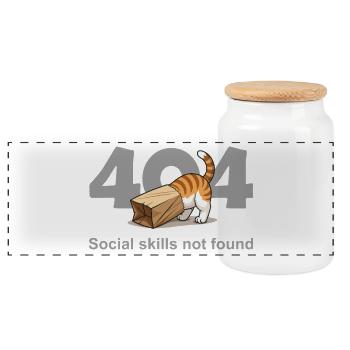 404 Compétences sociales non trouvées - Boîte à biscuits avec couvercle en bois - blanc - Devant