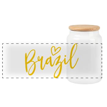 Les femmes du cœur du Brésil aiment le Brésil - Boîte à biscuits avec couvercle en bois - blanc - Devant