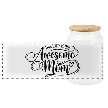 Diese Dame Ist Eine Tolle Mutter Mama Geschenk - Panorama Keksdose mit Holzdeckel - Weiß - Vorne