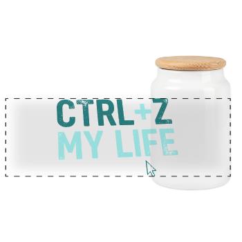 Developer Fun Hoodie, CTRL + Z My Life , Tasse - Panorama Keksdose mit Holzdeckel - Weiß - Vorne