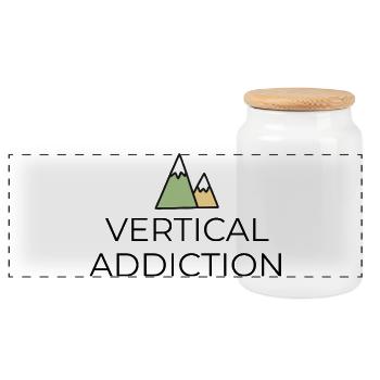 Vertical Addiction - Design with Mountain Peaks - Panoramic Cookie Jar with Wooden Lid - white - Front
