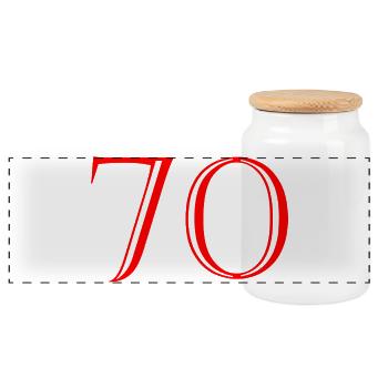 70. 70 ANS. 70e ANNIVERSAIRE. ANNIVERSAIRE 70 ANS. - Boîte à biscuits avec couvercle en bois - blanc - Devant