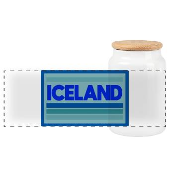 Graphique des bandes bleues islandaises - Boîte à biscuits avec couvercle en bois - blanc - Devant