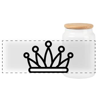 diadème - Boîte à biscuits avec couvercle en bois - blanc - Devant