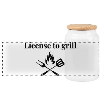 License_to_grill - Boîte à biscuits avec couvercle en bois - blanc - Devant