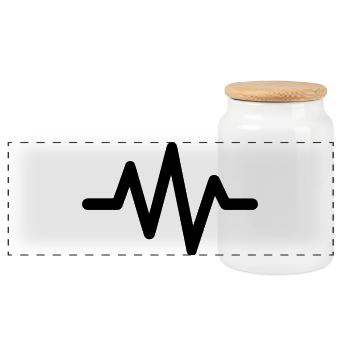 battement de coeur - Boîte à biscuits avec couvercle en bois - blanc - Devant