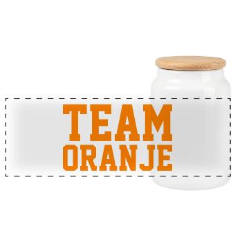 Team Oranje - Nederland - Netherlands Niederlande - Panorama Keksdose mit Holzdeckel - Weiß - Vorne