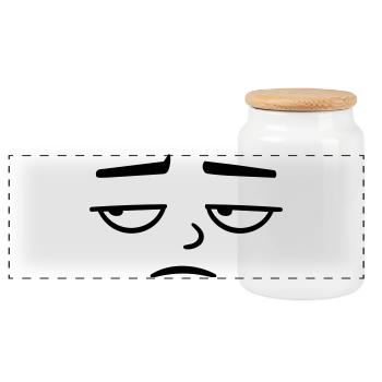 Mürrisches Trauriges Enttäuschtes Gesicht Lustig - Boîte à biscuits avec couvercle en bois - blanc - Devant