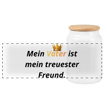 Vater: Mein treuester Freund - Panorama Keksdose mit Holzdeckel - Weiß - Vorne