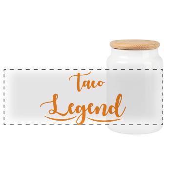 taco tuesday legend - Panoramic Cookie Jar with Wooden Lid - white - Front