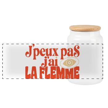 Flemme Pop Œil Retro - Boîte à biscuits avec couvercle en bois - blanc - Devant