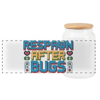 Réapparition du développeur de jeux après des bugs Développeur indépendant - Boîte à biscuits avec couvercle en bois - blanc - Devant