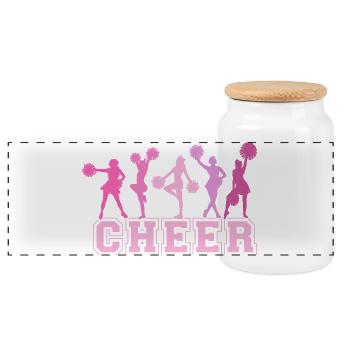 Cheer Squad Cheerleader Sport Mädchen - Panorama Keksdose mit Holzdeckel - Weiß - Vorne