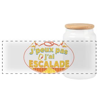J'peux pas j'ai Escalade - Boîte à biscuits avec couvercle en bois - blanc - Devant