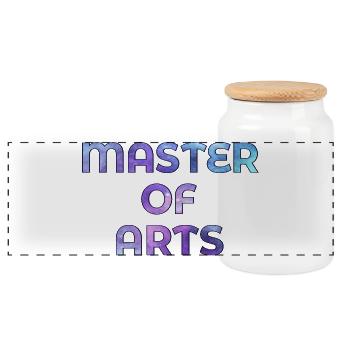 Diplôme de Master of Arts - Boîte à biscuits avec couvercle en bois - blanc - Devant