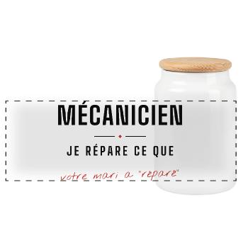 Mécanicien DIY: Répare ce que - Boîte à biscuits avec couvercle en bois - blanc - Devant