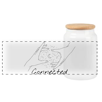 Mains Cosmiques Connectées Étoiles - Boîte à biscuits avec couvercle en bois - blanc - Devant