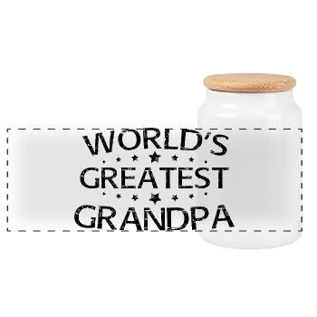 Le plus grand grand-père du monde, le meilleur grand-père de tous les temps - Boîte à biscuits avec couvercle en bois - blanc - Devant