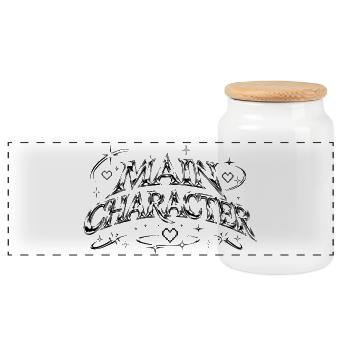 Personnage principal Y2K Chrome Minimaliste - Boîte à biscuits avec couvercle en bois - blanc - Devant