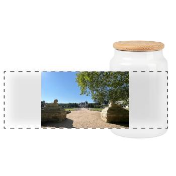 Burg von Chenonceau - Panorama Keksdose mit Holzdeckel - Weiß - Vorne