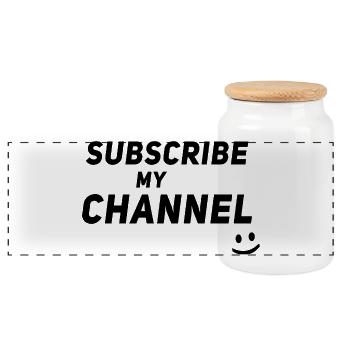 Créateur de contenu influenceur - Abonnez-vous à ma chaîne - Boîte à biscuits avec couvercle en bois - blanc - Devant