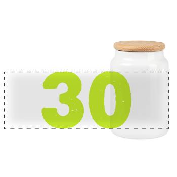 Neon 30 Anniversary Design - Panoramic Cookie Jar with Wooden Lid - white - Front