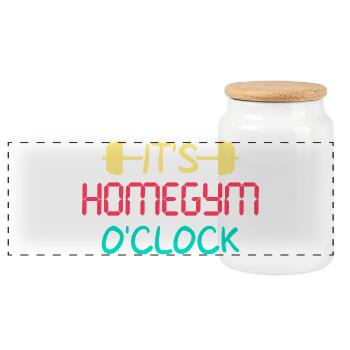 Fitness Fanatics Homegym O´Clock Calisthenics Gym - Panorama Keksdose mit Holzdeckel - Weiß - Vorne