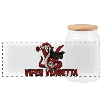 Viper Vendetta Cobra Red - Panoramic Cookie Jar with Wooden Lid - white - Front