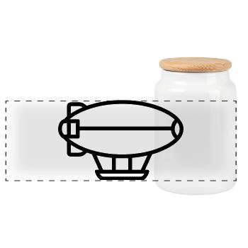 Airship - Panoramic Cookie Jar with Wooden Lid - white - Front
