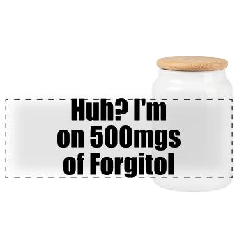 Yikes, I take 500 mg of Forgitol Teen Forget All - Panoramic Cookie Jar with Wooden Lid - white - Front