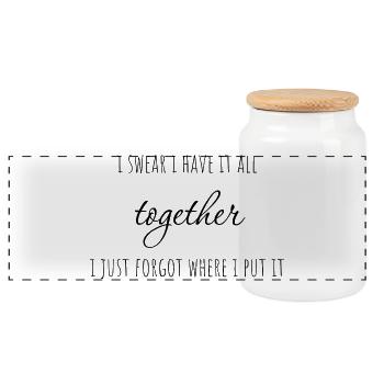 Je jure que j’ai tout sous contrôle. J’ai juste oublié - Boîte à biscuits avec couvercle en bois - blanc - Devant