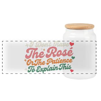 I Don’t Have The Patience To Explain This - Panoramic Cookie Jar with Wooden Lid - white - Front