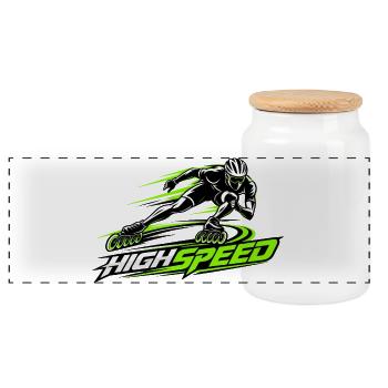 Speedskating Highspeed Inline  - Panorama Keksdose mit Holzdeckel - Weiß - Vorne
